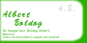 albert boldog business card